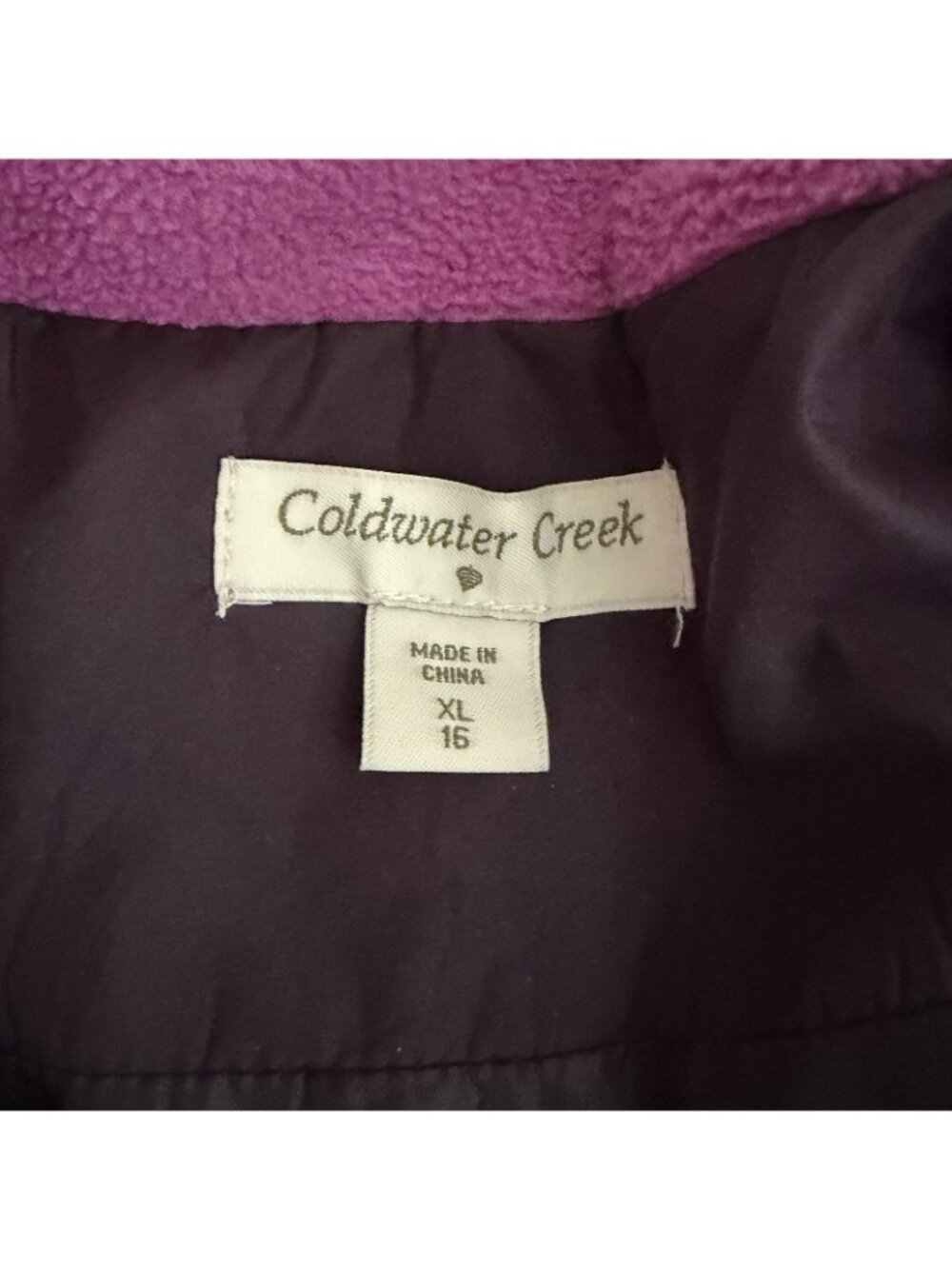 Coldwater Creek Womens XL 16 Quilted Puffer Jacket Purple Zip Minalmalist - Picture 9 of 11